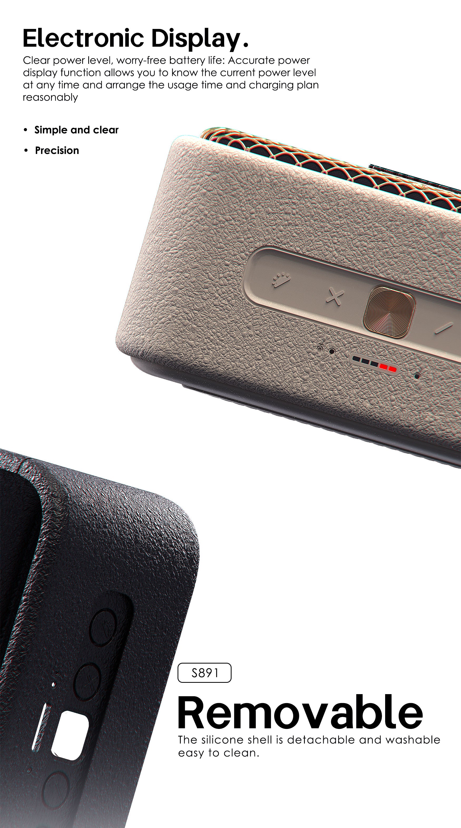 LENYES S891 Altavoz Bluetooth Potencia Extrema IPX6 TWS 15 Horas Blanco