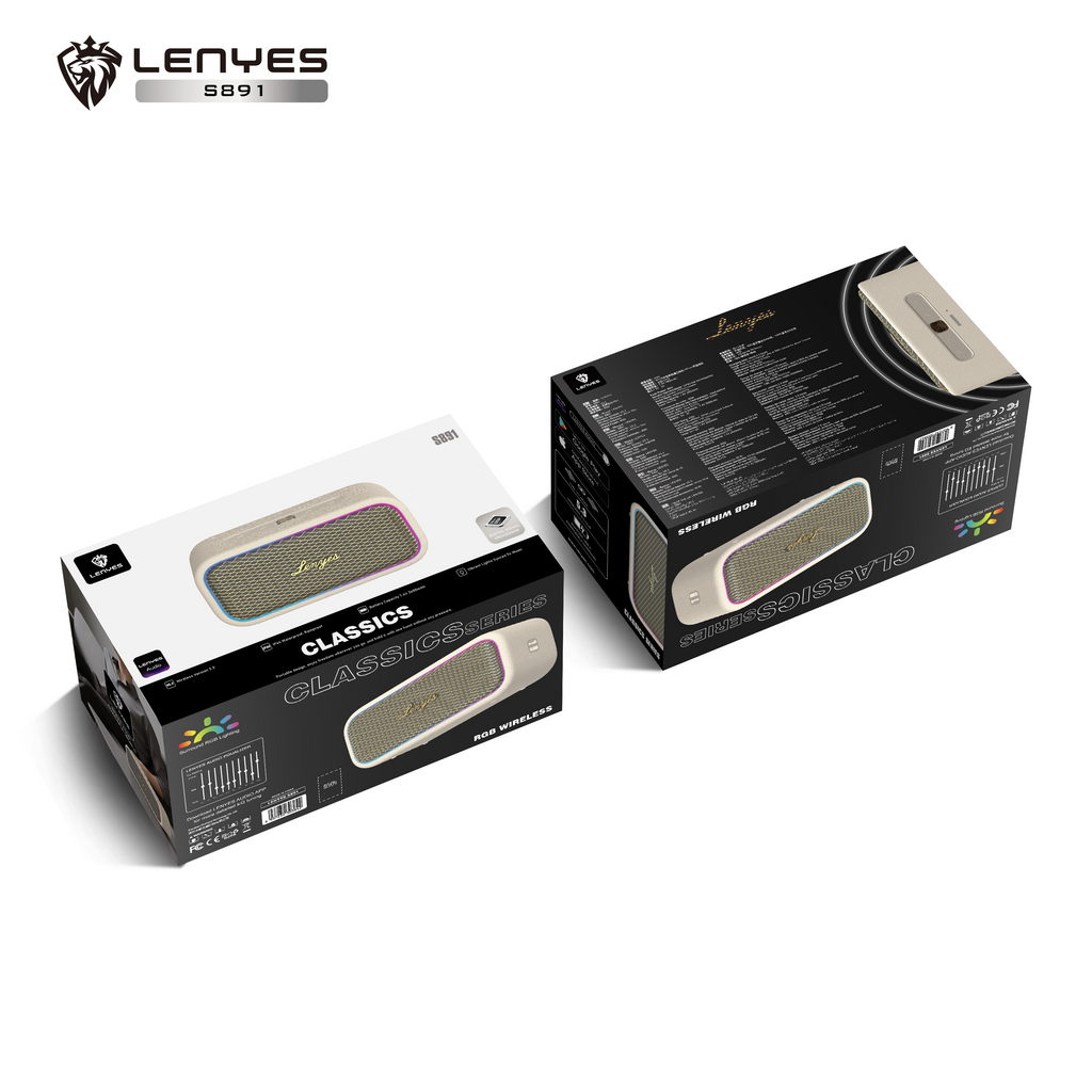 LENYES S891 Altavoz Bluetooth Potencia Extrema IPX6 TWS 15 Horas Blanco