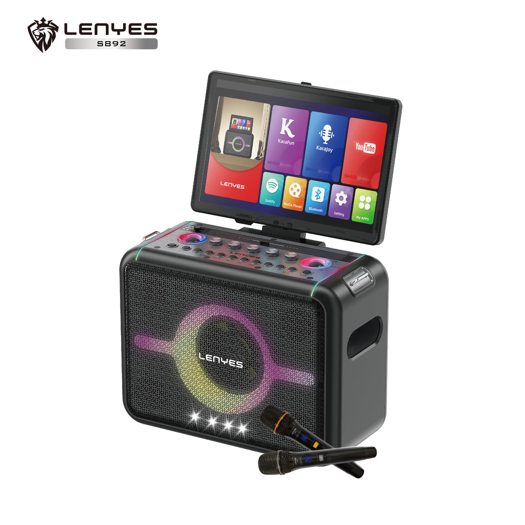 LENYES S892 Altavoz Bluetooth Profesional IPX6 TWS 15h + 2 Micrófonos Negro