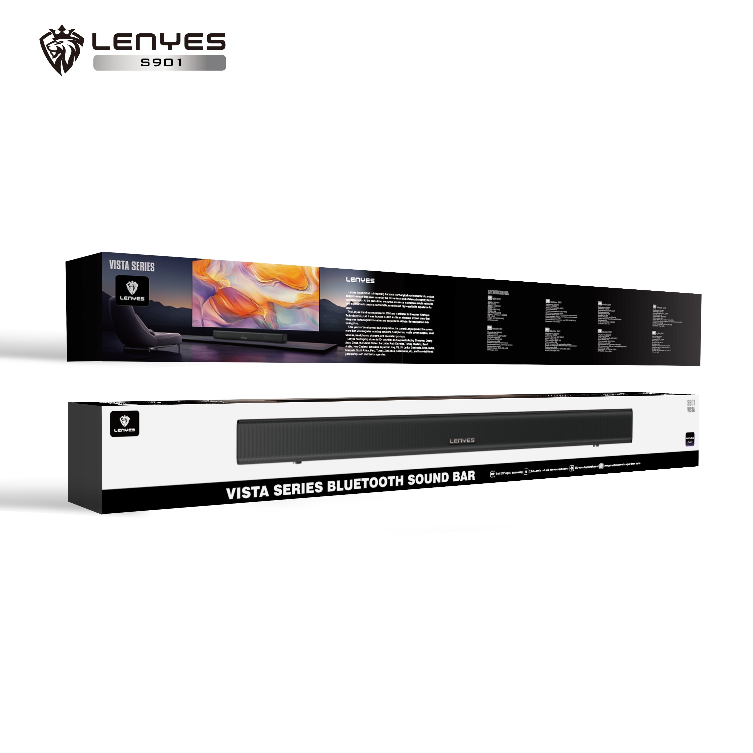 LENYES S901 Altavoz Bluetooth Profesional IPX6 TWS 15h Power Bank Negro