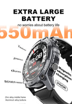 LENYES VIGOR Smartwatch Táctico Reforzado Monitor Salud SpO2 Presión IP67 Negro