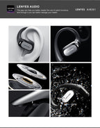 LENYES AIR 201 BLACK Auriculares Bluetooth 5.4 Deportivos con Gancho de Oreja - Resistentes al Sudor