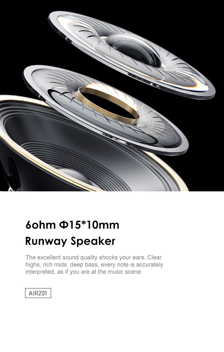LENYES AIR 201 BLACK Auriculares Bluetooth 5.4 Deportivos con Gancho de Oreja - Resistentes al Sudor