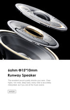 LENYES AIR 201 BLACK Auriculares Bluetooth 5.4 Deportivos con Gancho de Oreja - Resistentes al Sudor