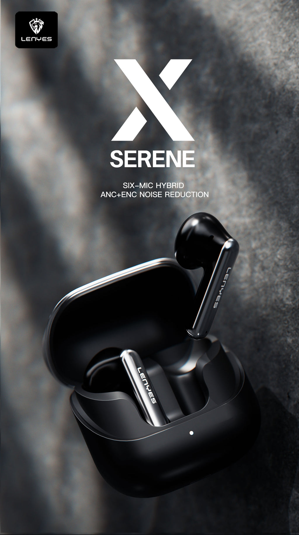 LENYES SERENE X Auriculares Bluetooth 5.4 TWS con ANC+ENC 6 Micrófonos - Sonido 360° y App Audio