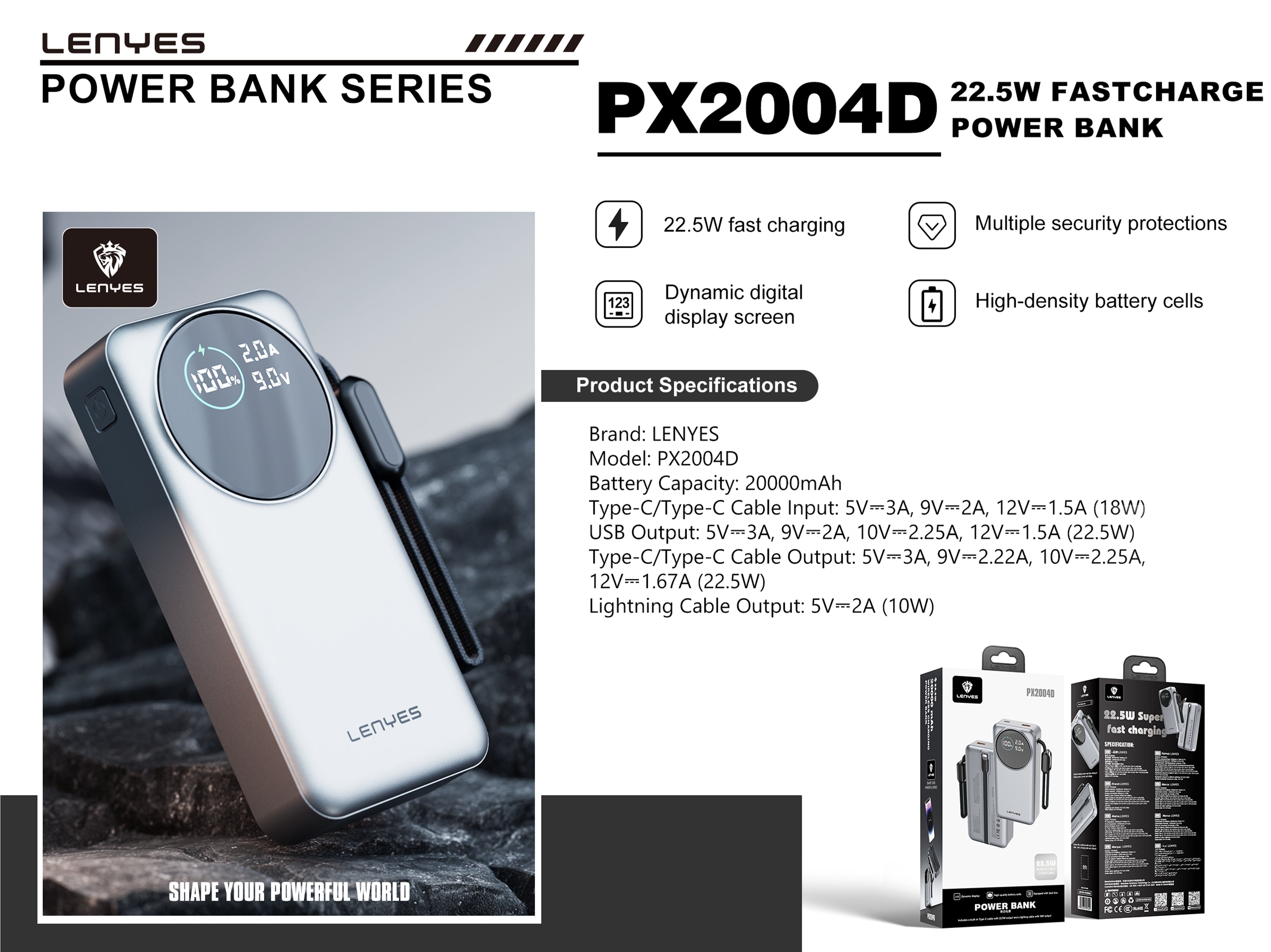 Powerbank 20.000mAH PX2004D