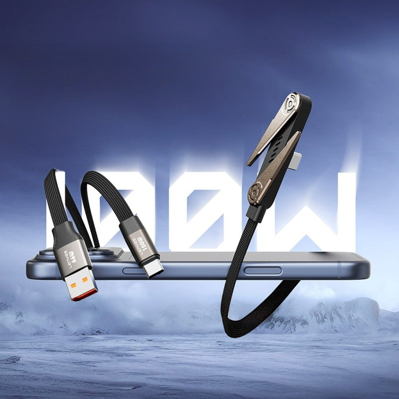 Cable USB4 Lenyes LC553 | 240W | 40Gbps | Vídeo 8K@60Hz | Soporte Plegable 360° | 1 Metro