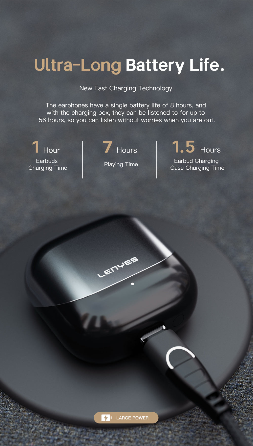 LENYES SERENE X Auriculares Bluetooth 5.4 TWS con ANC+ENC 6 Micrófonos - Sonido 360° y App Audio