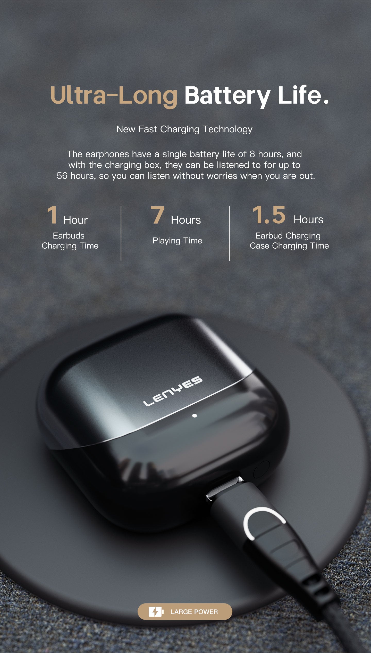 LENYES SERENE X Auriculares Bluetooth 5.4 TWS con ANC+ENC 6 Micrófonos - Sonido 360° y App Audio