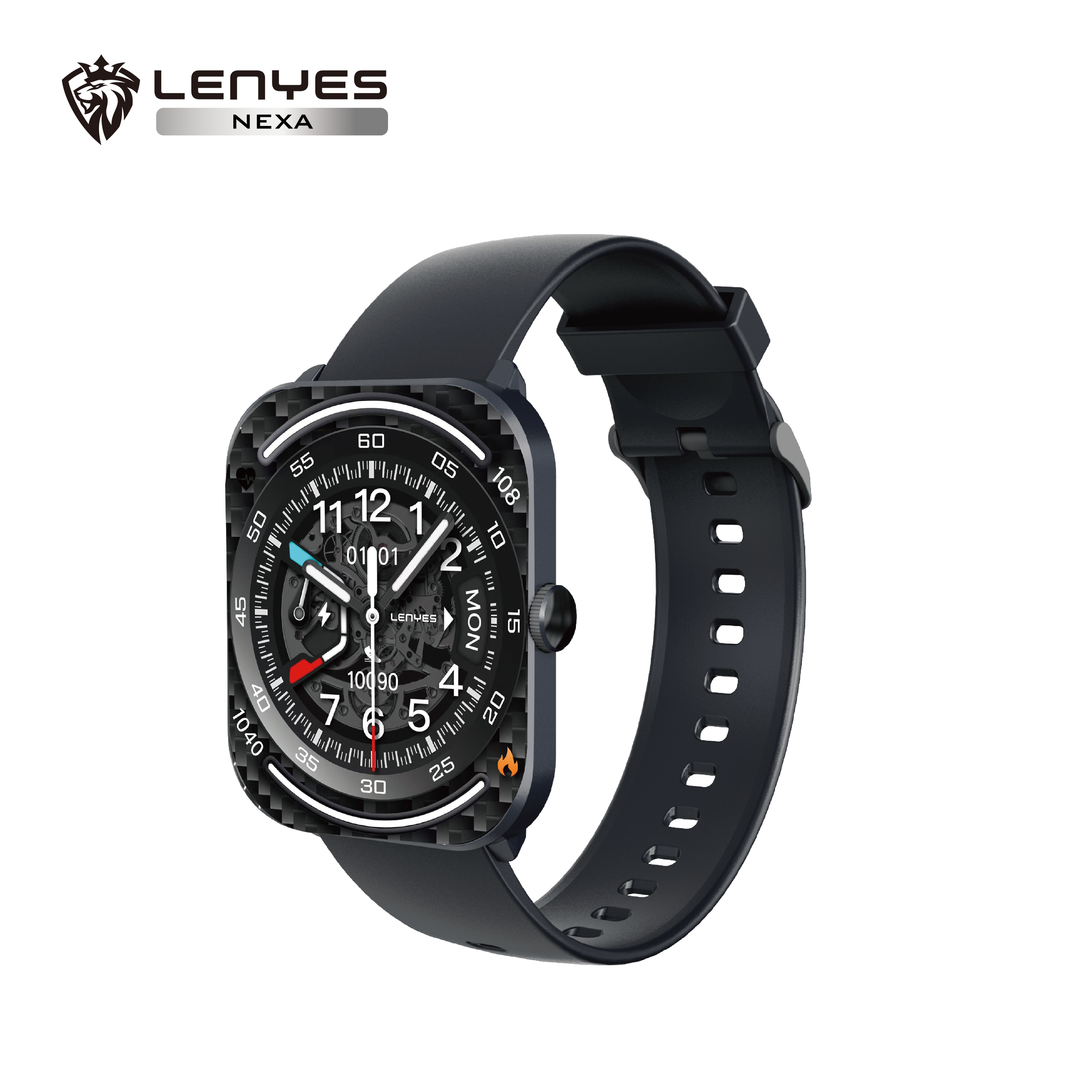 LENYES NEXA Smartwatch Monitor Salud Presión Estrés 7-10 Días IP67 Negro