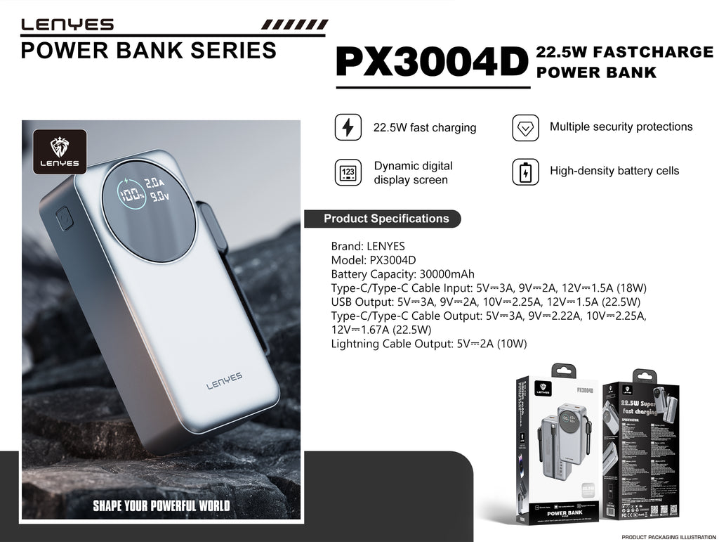 Powerbank 30.000mAH PX3004D
