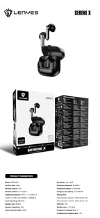 LENYES SERENE X Auriculares Bluetooth 5.4 TWS con ANC+ENC 6 Micrófonos - Sonido 360° y App Audio