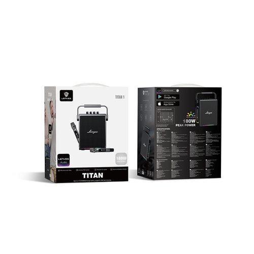 Altavoz Bluetooth Karaoke Lenyes TITAN 1 | 180W Peak Power | 2 Micrófonos Inalámbricos | IPX6 | Carga Rápida 30W | RGB