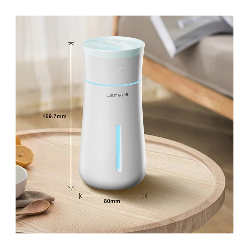 Humidificador Portátil Lenyes LHU03 Vase | 260ml | Luz LED RGB 7 Colores | Coche y Oficina | Anti-Quemado en Seco