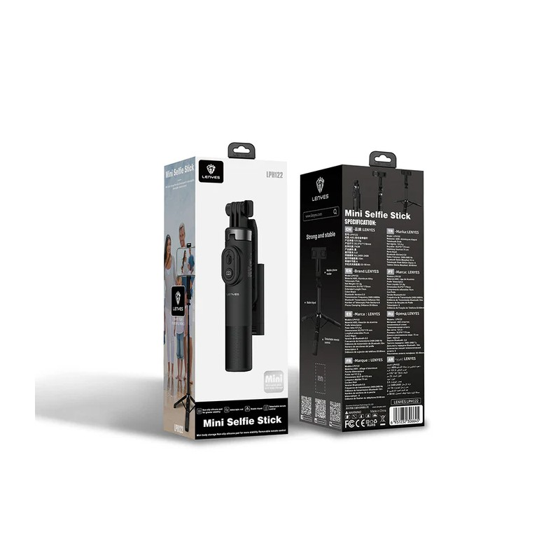 Mini Trípode y Selfie Stick Lenyes LPH122 | Extensible 75cm | Control Bluetooth Remoto | Ultra Compacto