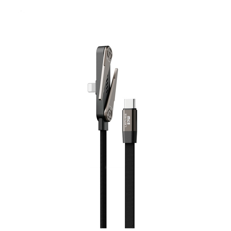 Cable USB-C a Lightning Lenyes LC554 | 27W Fast Charge | Soporte Zinc Plegable | 1.2m | Nylon Trenzado