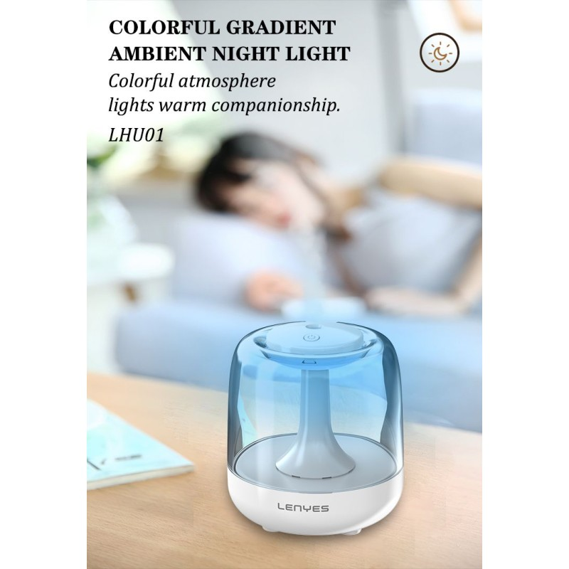 Humidificador Ultrasónico Lenyes LHU01 Jellyfish | 440ml | Luz LED 7 Colores | Silencioso | USB