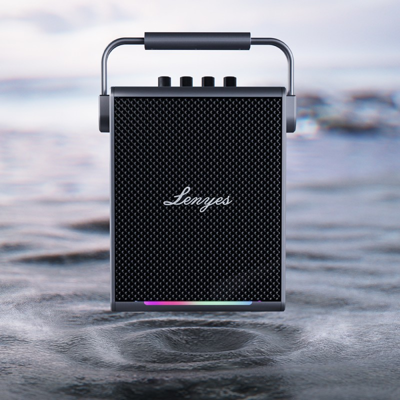 Altavoz Bluetooth Karaoke Lenyes TITAN 1 | 180W Peak Power | 2 Micrófonos Inalámbricos | IPX6 | Carga Rápida 30W | RGB