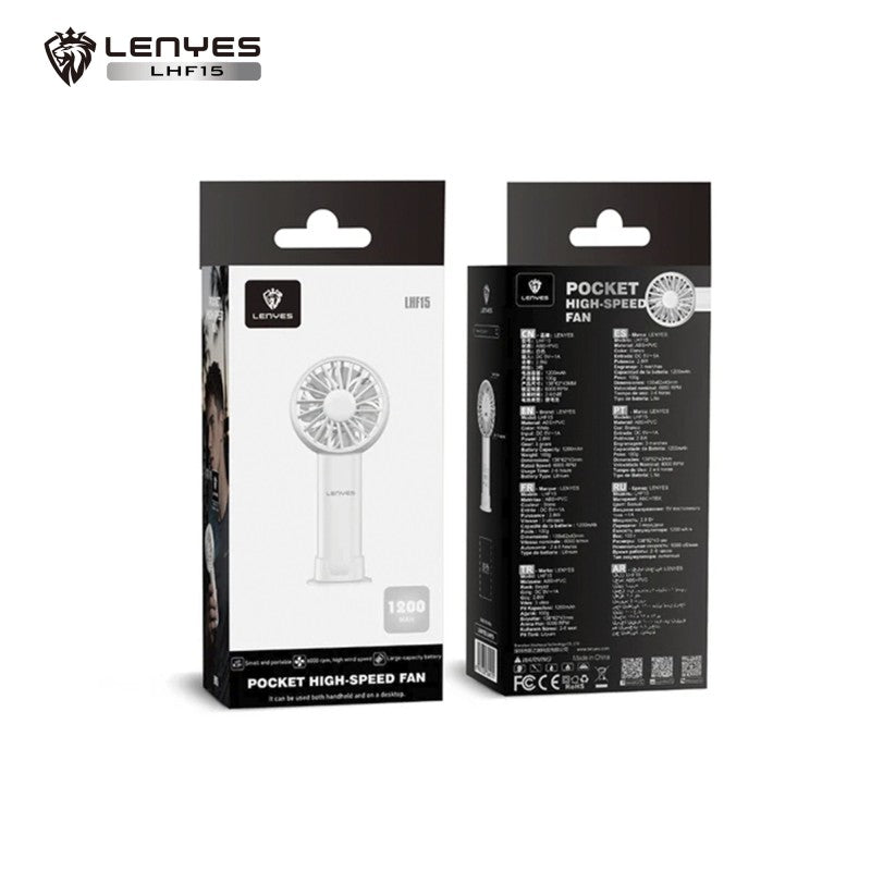 Mini Ventilador de Bolsillo Lenyes LHF15 | 6000 RPM | Ultra Ligero 100g | 3 Velocidades | Uso Dual