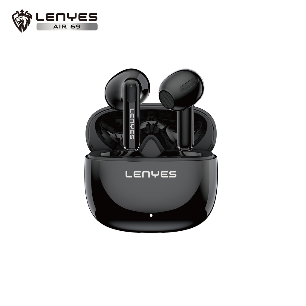 LENYES Air 69 BLACK Auriculares Bluetooth 5.4 TWS con Carga Magnética - Control Táctil y Hi-Res Audio (Copia)
