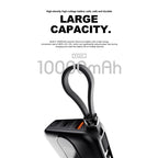 Power Bank Mini Lenyes P562L | 10000mAh | Cables Integrados Tipo-C y Lightning | Carga Rápida 22.5W | Pantalla LED
