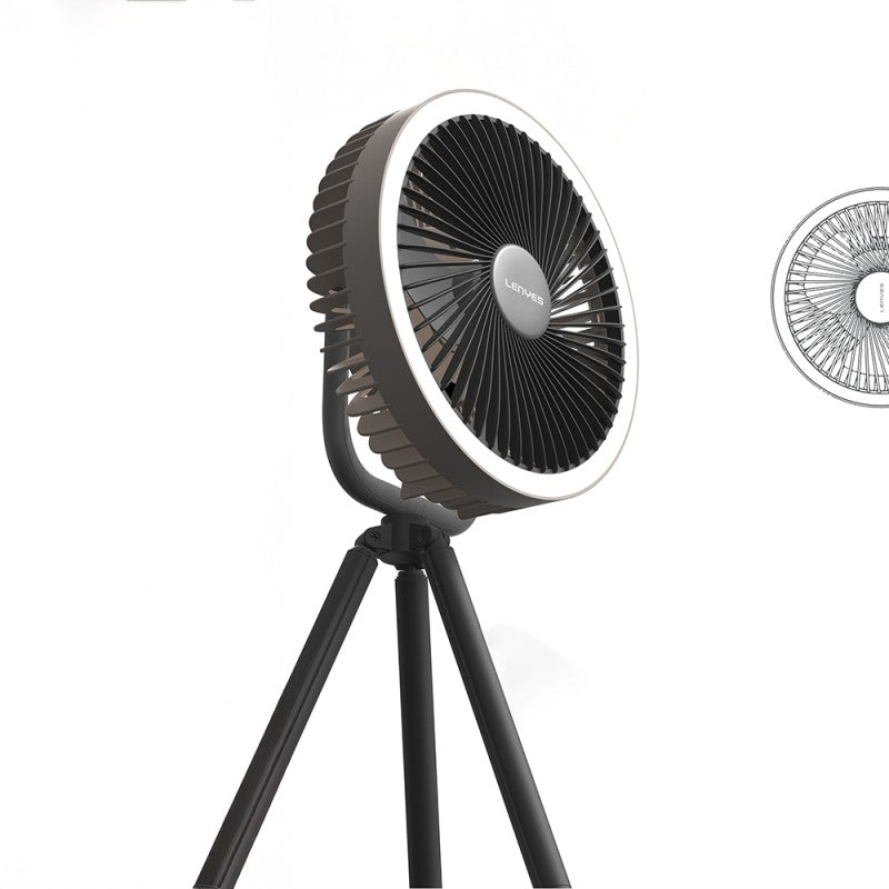 Ventilador Multifunción de Camping Lenyes LHF11 | Batería 8000mAh | Powerbank | Trípode Telescópico | Luz LED