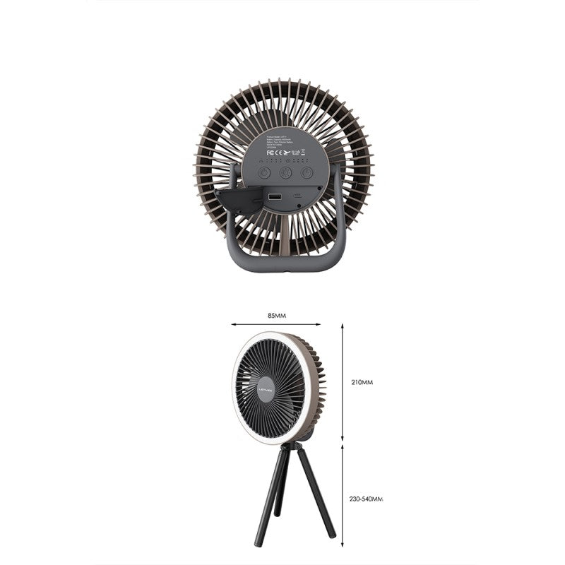 Ventilador Multifunción de Camping Lenyes LHF11 | Batería 8000mAh | Powerbank | Trípode Telescópico | Luz LED