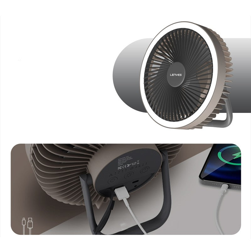 Ventilador Multifunción de Camping Lenyes LHF11 | Batería 8000mAh | Powerbank | Trípode Telescópico | Luz LED